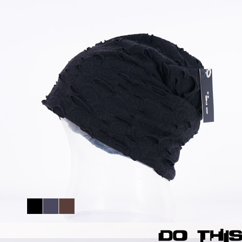 Dothis retro finishing autumn and winter 100% cotton pocket hat knitted hat lining
