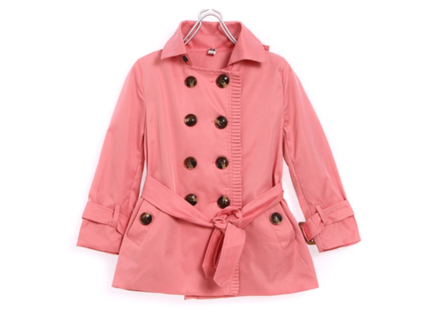 Double breasted with a hood child trench outerwear overcoat children's clothing female child spring and autumn 2012