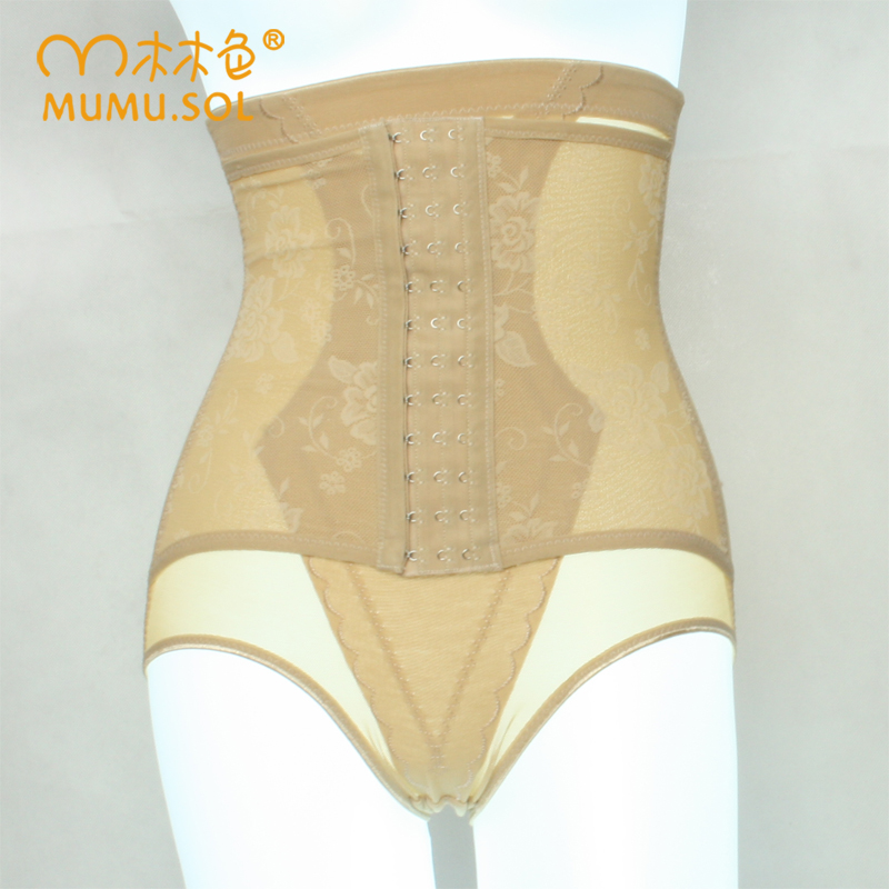 Double drawing postpartum abdomen pants high waist body shaping pants butt-lifting abdomen drawing