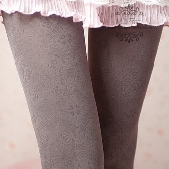Double high quality pantyhose female velvet jacquard stockings socks pants