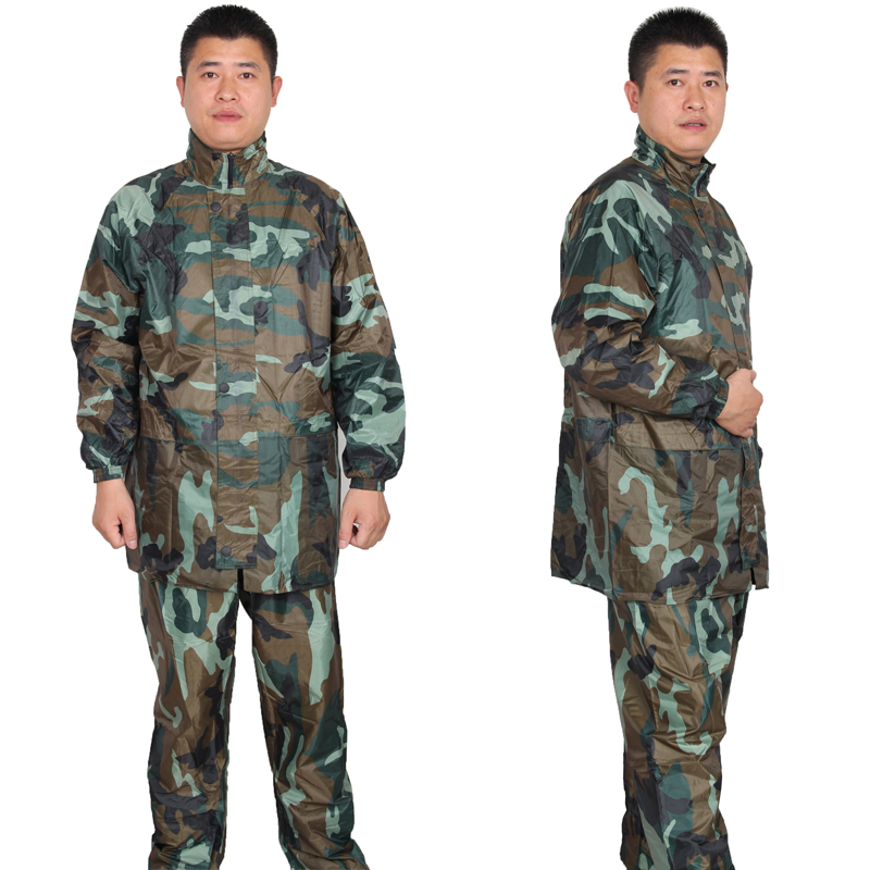 Double layer Camouflage split set thickening Burberry rain pants motorcycle electric bicycle poncho thickening dbh035