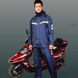 Double layer motorcycle luminous set raincoat rain pants split poncho t071b full clip