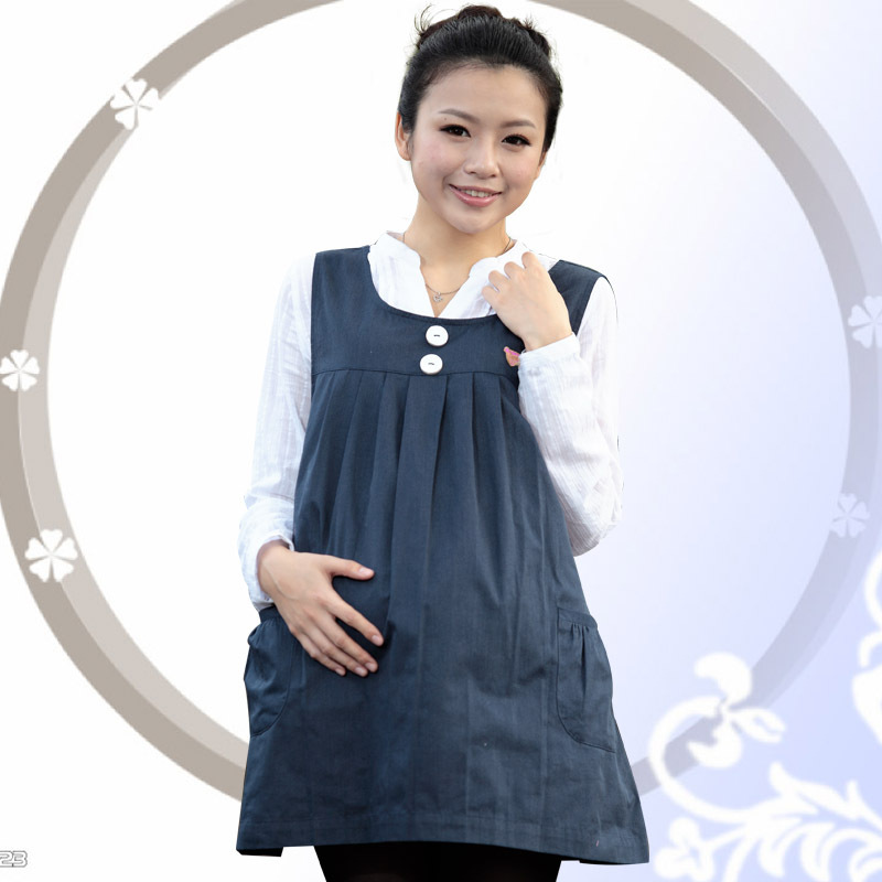 Double layer radiation-resistant maternity clothing silver fiber liner metal fiber one-piece dress