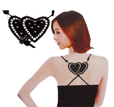Double love with drilling stealth shoulder strap bra strap back cross Rhinestone bra sexy fashion