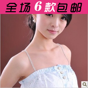 Double row rhinestone shoulder strap pectoral girdle underwear shoulder strap invisible tape bra with halter-neck