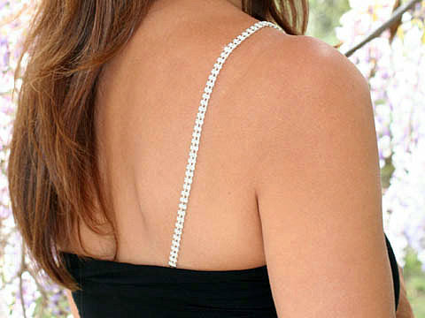 Double rows rhinestone shoulder straps , nickel free plating, 20 pairs/pack, low MOQ, organza bags supplied for free!
