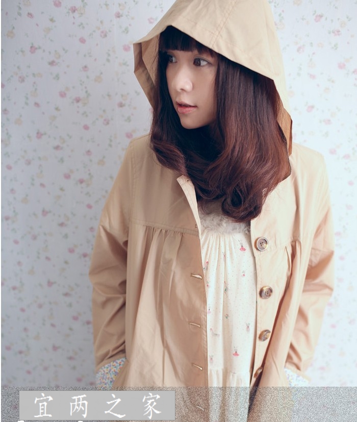 Double ! water-proof and free breathing khaki fashion raincoat trench dry thin soft 1008