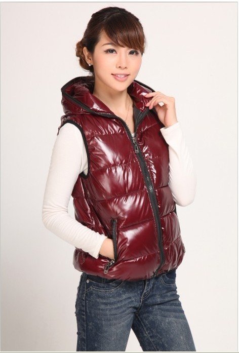 Down clothing female genuine clearing winter short leather vest ladies vest damp down vest liner
