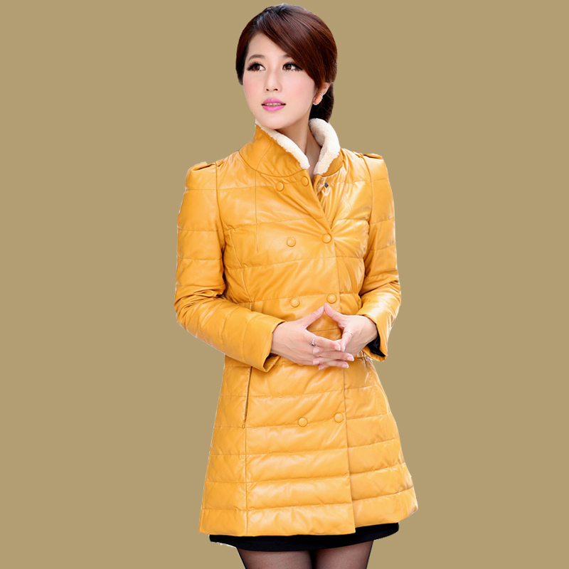 Down coat 2012 pearl berber fleece sheepskin clothes female genuine leather down leather clothing medium-long 8818