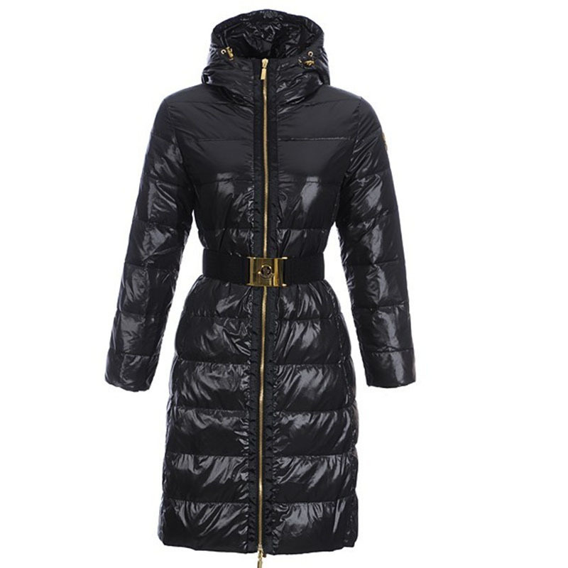 Down coat fashion women's gold belt slim down coat new arrival