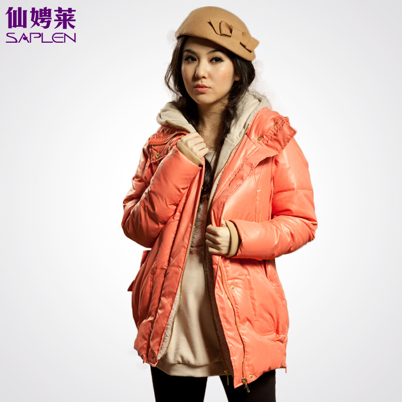 Down coat maternity thickening down coat overcoat outerwear faux two piece medium-long 190364