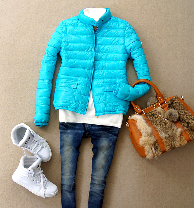 Down coat Women's 2012 new arrival, Korean style,Stand-up collar, Thin section ,down cotton-padded jacket