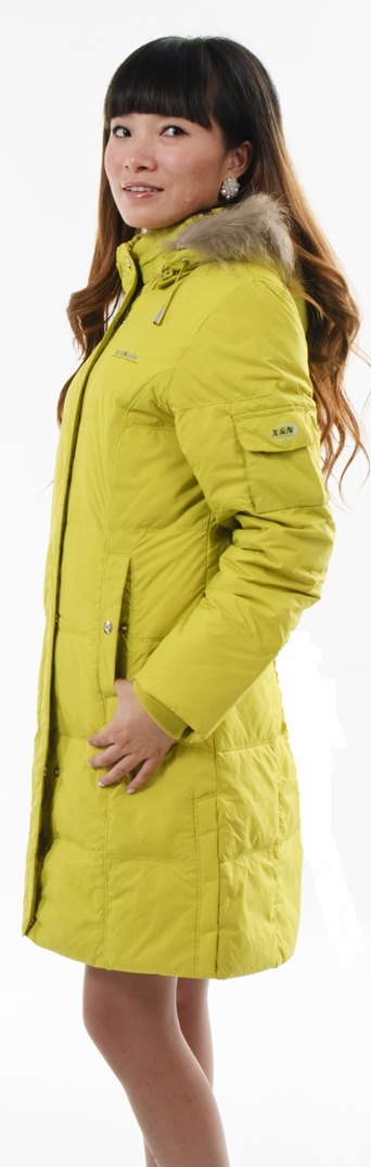 Down coat xn1529 women's fur collar medium-long