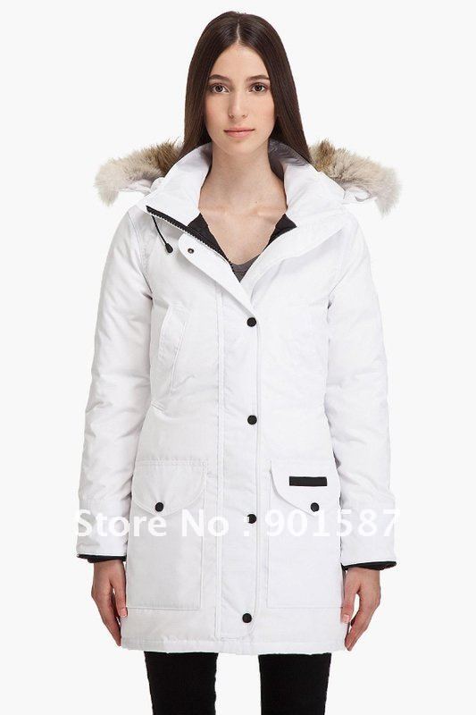 Down Price Very Warm Down Parka Women's Trillium Parka White Color Down Winter Coats With Real Fur Hat And Zip Free Shipping