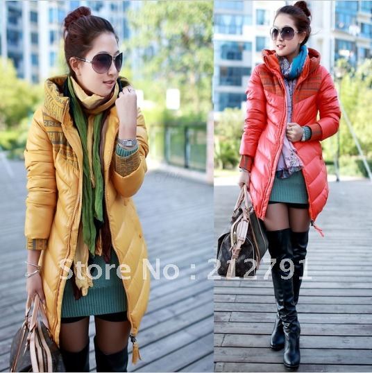 Down wadded jacket thickening medium-long plus size cotton-padded down coat