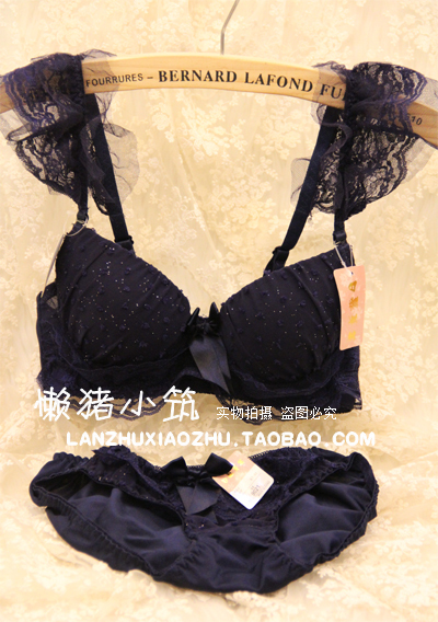 Dream lace big shoulder strap 3 women's breasted bra underwear set 9021