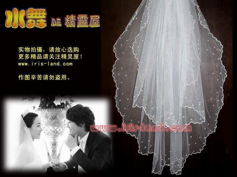 Dream mantianxing beige pearl double layer bridal veil shaping wedding princess veil accessories