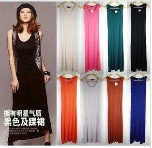 Dress,2012 Hot Sales Newly Arrived Modal Dress,Vest Longuette Dress,Fashion Women Dress MOQ1pc