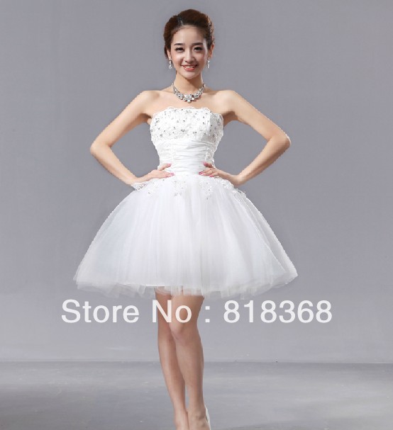 Dress short design bridesmaid dress tube top xlf1801