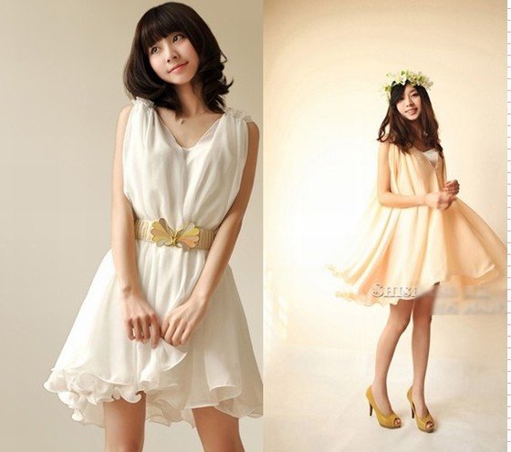 dresses in 2012 chiffon one-piece dress spring fairy Ladies Dress,PROMOTION,Free shipping