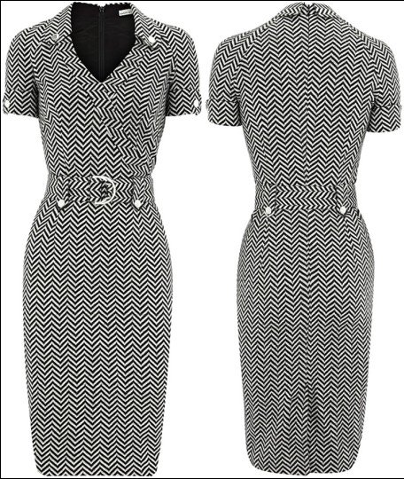 Dresses  (K...M...) new Belted wool zig zag jersey pencil dress DM09