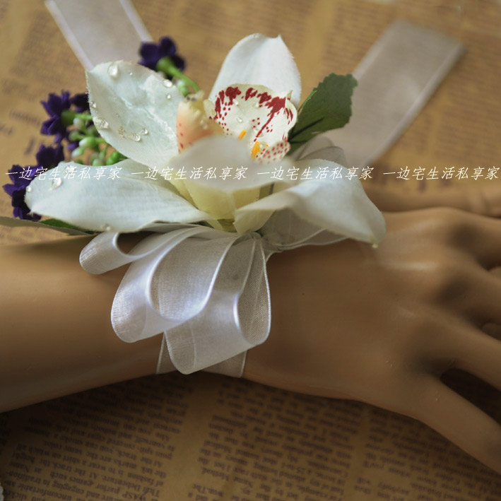 Drop huilan bride wrist length flower neck flower hair accessory curtain