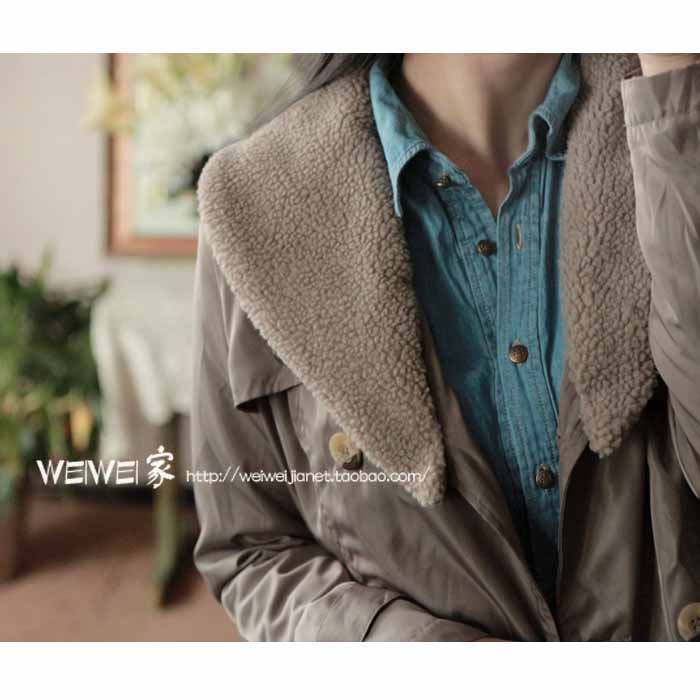 Drop shipping 2013 0.47kg woolen cloth double breasted brief all-match trench cattle