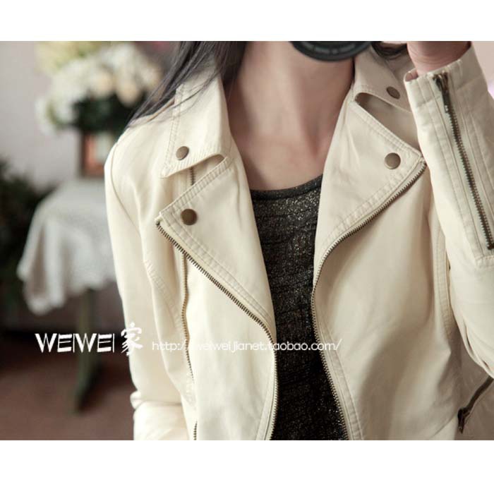 Drop shipping 2013 0.8kg 90 nubuck leather zipper decoration fashion PU clothing