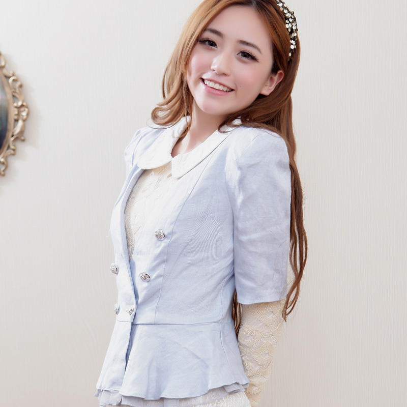 Drop shipping 2013 12513313 fashion gentlewomen chiffon edge slim blazer outerwear -wxz