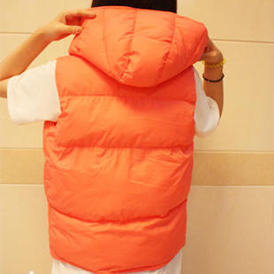 Drop shipping 2013 Autumn and winter super cotton candy cotton vest bread vest all-match with a hood -vt