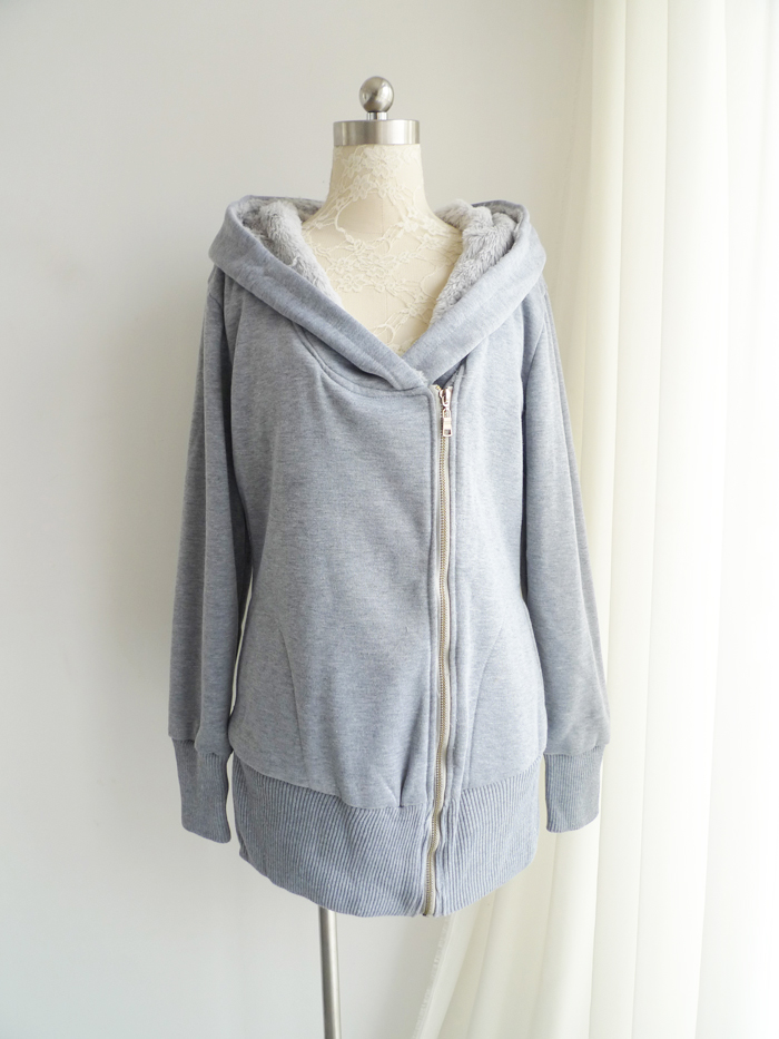 Drop shipping 2013 Fashion . casual all-match . with a hood thickening plus velvet sweatshirt short jacket 1.140kg -jk