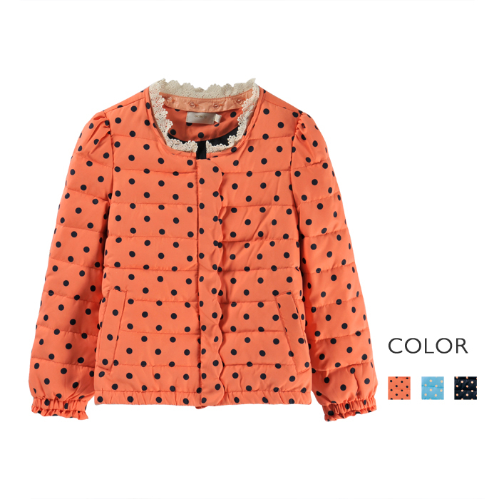 Drop shipping 2013 Lace collar polka dot slim fashion down coat outerwear women's -wjk