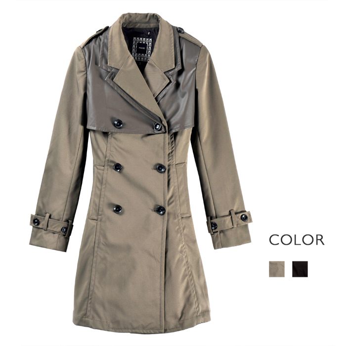 Drop shipping 2013 Massifs faux two piece patchwork double breasted long design trench outerwear women's -wjk