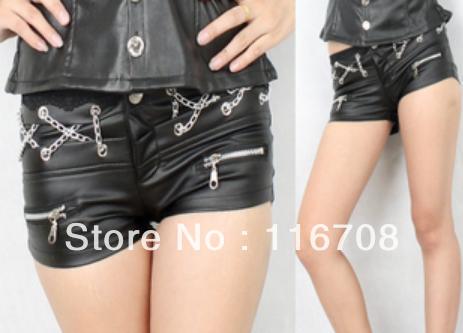 Drop shipping 2013 new arrival fashion ultra-short leather pants jazz dance ultra-short low-waist PU shorts st-107