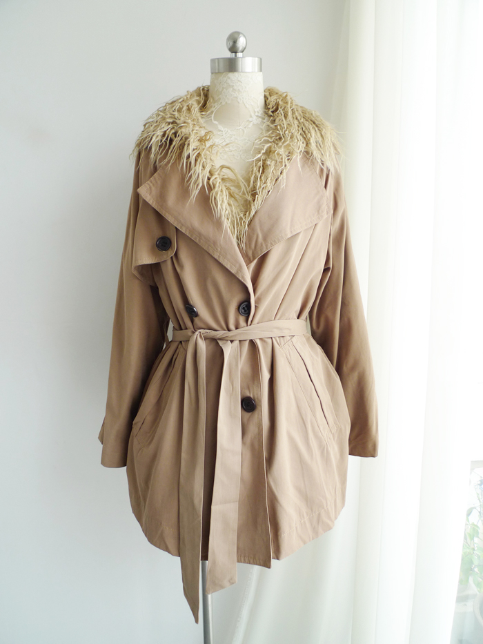 Drop shipping 2013 Single . casual . removable liner slim waist trench outerwear 0.750kg -jk