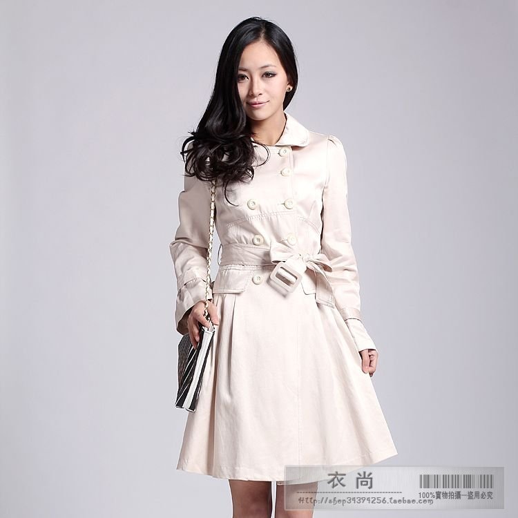 Drop shipping 2013 Spring autumn women's isn't beige trench no belt 2405 -wlk