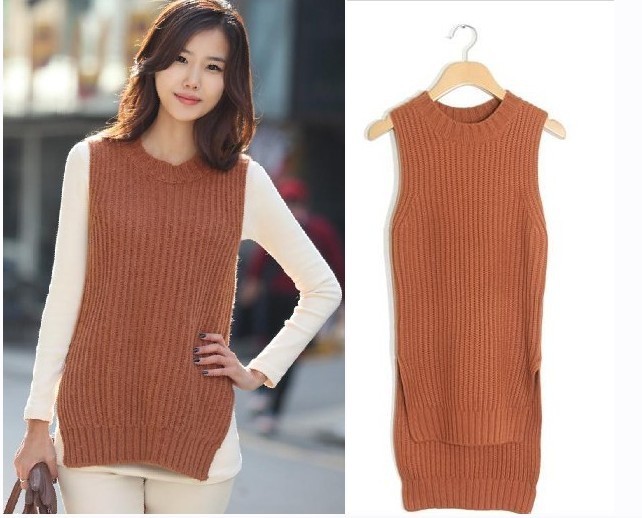 Drop shipping 2013 Women's  autumn new arrival sleeveless solid color sweater casual one-piece dress -sk