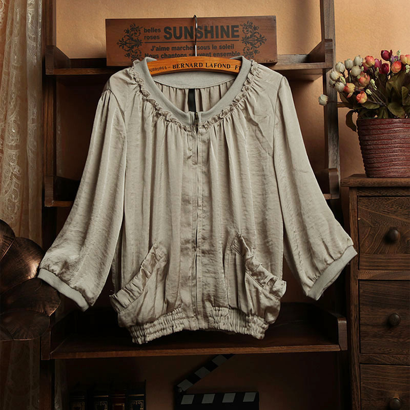 Drop shipping 2013 Women's o-neck top short design sun protection clothing cardigan coat female 5 - 2 d136