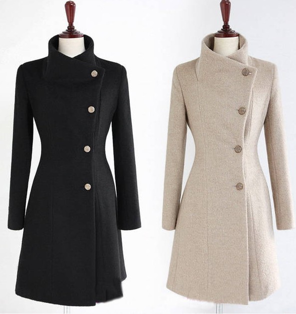 Drop shipping 2013  women's slim medium-long woolen outerwear overcoat wool coat trench woolen winter -wjk