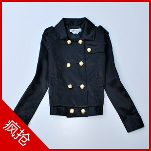 Drop shipping 2013 Women's street style double breasted short design outerwear - plus size clothing f361 -wjk