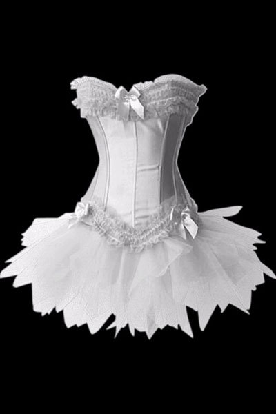 Drop SHIPPING!! 4020vcolored Overbust +Lace Side Sexy Bodyshapers+Spandex Bustier +Lace Tutu Dress