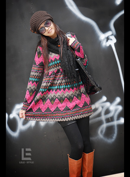 drop shipping Clothing raider l7003 2013 goatswool print top 280g