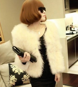 drop shipping fashion wholesale autumn and winter fashion bulkness turkey ostrich wool short jacket coat outerwear co-009