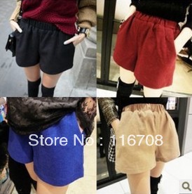 DROP SHIPPING HOT SELLING WHOLESALE  winter brief all-match elastic strap woolen shorts boot cut jeans FOR WOMEN st-002