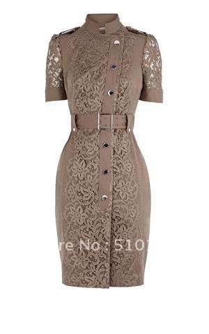 drop shipping Lace Embroider Women Evening Dresses New Fashion Scalloped French Mini Dress Wholesales KM9091