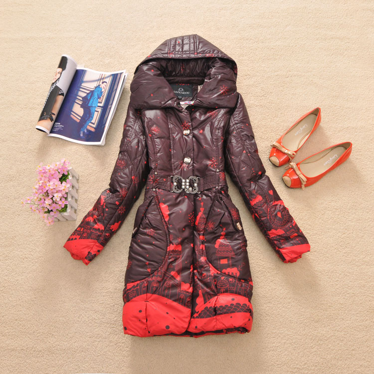 Drop shipping Y-43 2013 colorful hooded medium-long thermal down coat 90 goatswool - 1.1 wjk