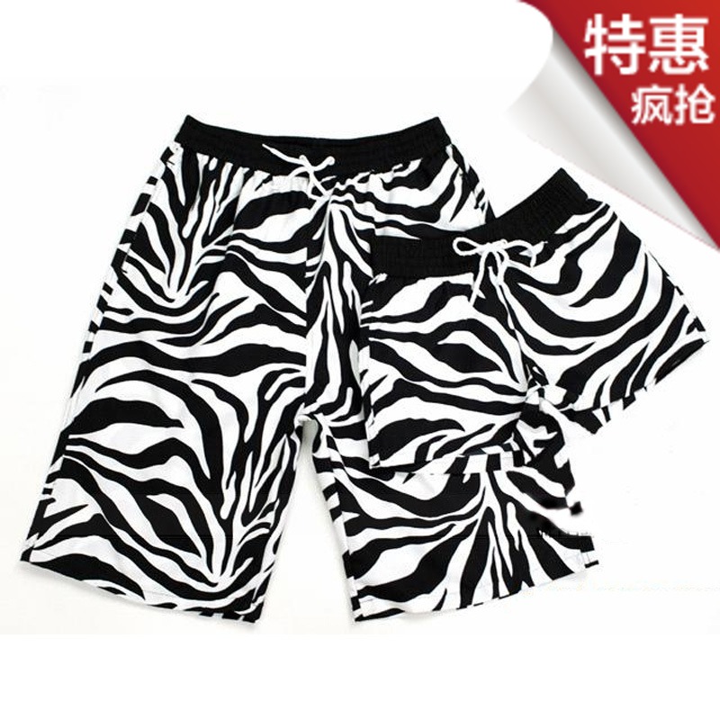 drop shipping Zebra print holidaying lovers beach pants quick-drying short knee-length pants shorts