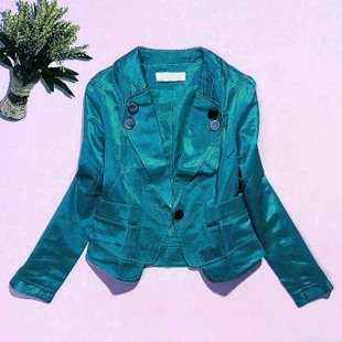 Drop shpping 2013  mercerizing shiny one button suit jacket female outerwear f647a -wjk