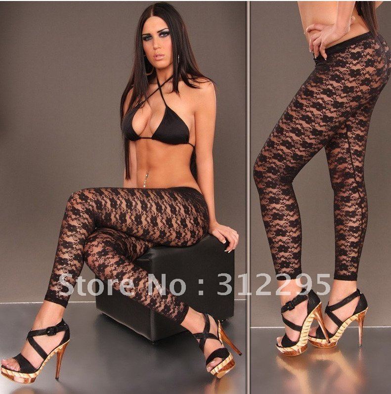 Dropship 10pcs/lot Fashion Tight Black Lace Sexy Long Legging,Women Stocking,High Qualtiy!