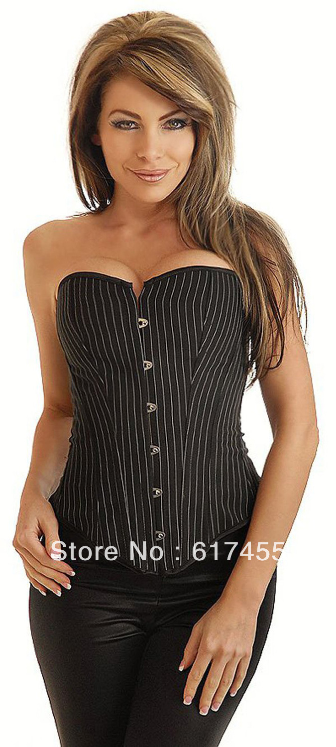 Dropshiping Women intimates sexy lingerie satin corset overbust black